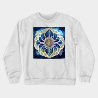 Fractal Gaya Mandala Watercolor Crewneck Sweatshirt